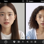 Split screen showing a YouTube video playing on top and a KakaoTalk message conversation below.