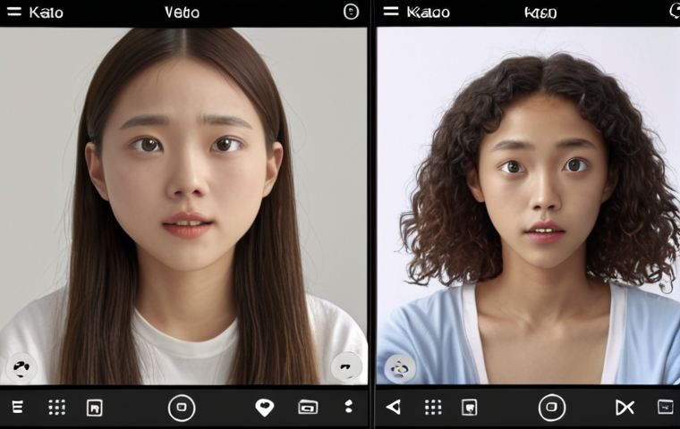 Split screen showing a YouTube video playing on top and a KakaoTalk message conversation below.